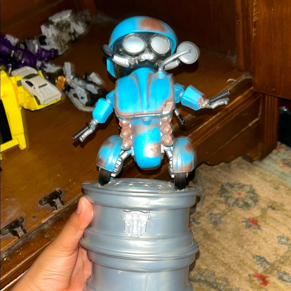 Blue and Silver Robot Toy